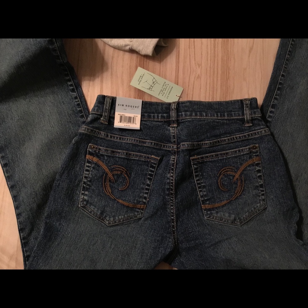 NWT Kim Rogers Modern Fit Boot Cut Denim Dark Blue Jeans size 6